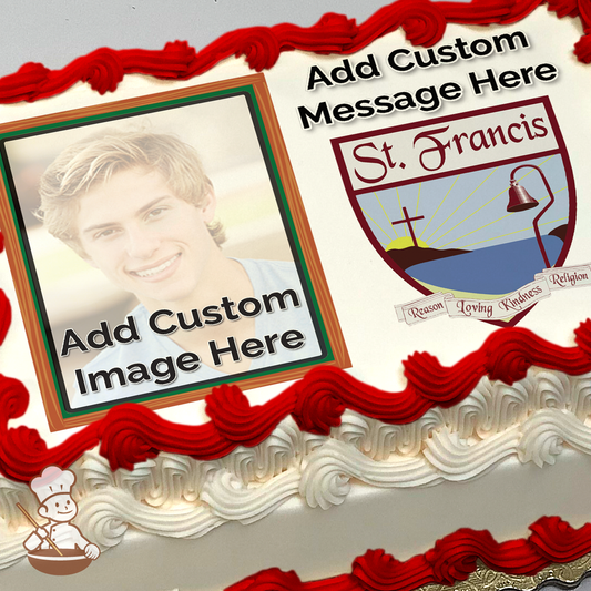 Go St Francis Sharks Custom Photo Cake