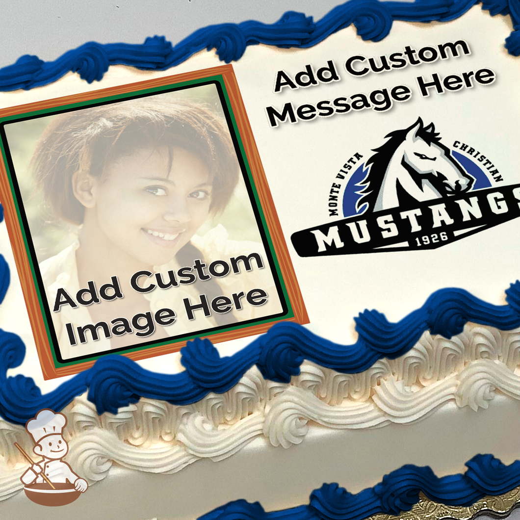 Go Monte Vista Mustangs Custom Photo Cake
