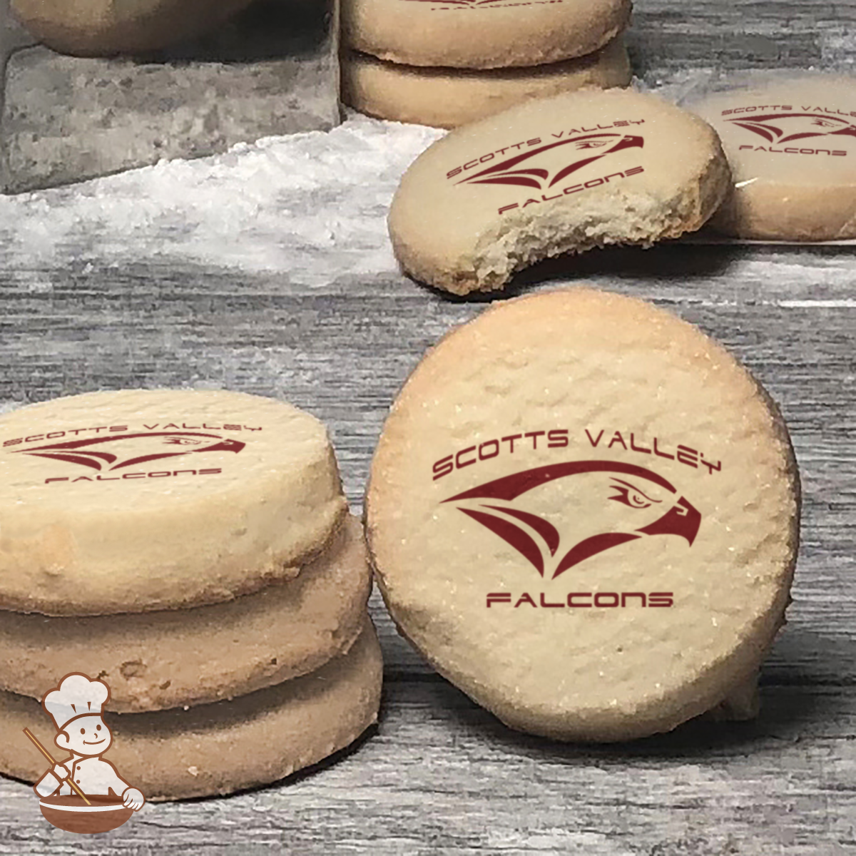 Go Scotts Valley Falcons Cookies (Round Unfrosted)
