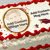 Graduation in Burgundy Custom Photo Cake