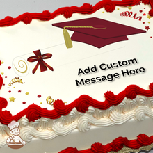 Load image into Gallery viewer, Graduation in Burgundy Photo Cake