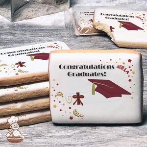 Graduation in Burgundy Cookies (Rectangle)