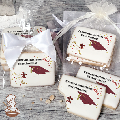 Graduation in Burgundy Cookies (Rectangle)