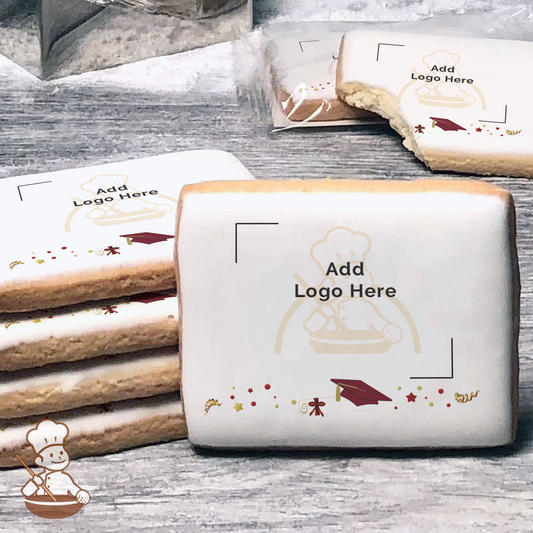 Graduation in Burgundy Logo Cookies (Rectangle)