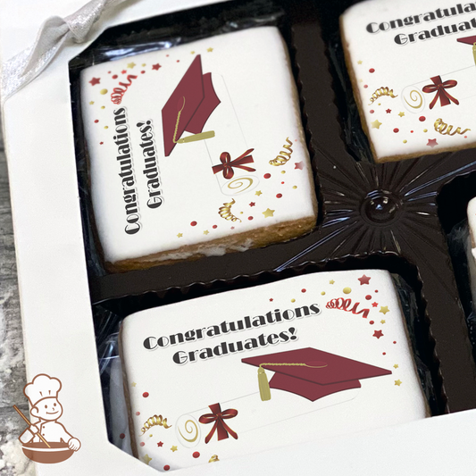 Graduation in Burgundy Cookie Gift Box (Rectangle)