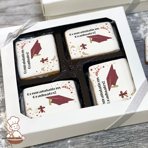 Graduation in Burgundy Cookie Gift Box (Rectangle)