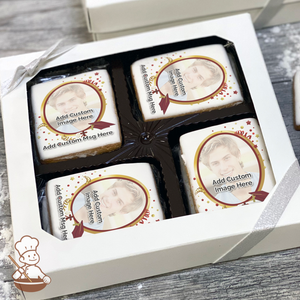 Graduation in Burgundy Photo Cookie Gift Box (Rectangle)