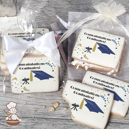 Graduation in Blue Cookies (Rectangle)