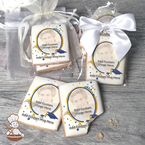 Graduation in Blue Photo Cookies (Rectangle)