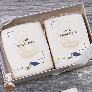 Graduation in Blue Logo Cookie Small Gift Box (Rectangle)