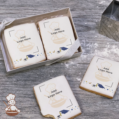 Graduation in Blue Logo Cookie Small Gift Box (Rectangle)