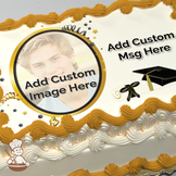 Graduation in Black Custom Photo Cake