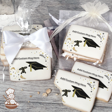 Load image into Gallery viewer, Graduation in Black Custom Message Cookies (Rectangle)