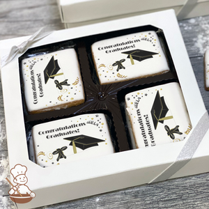 Graduation in Black Cookie Gift Box (Rectangle)