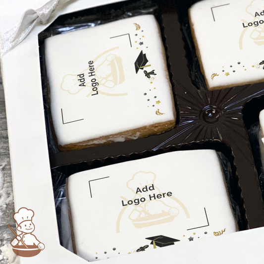 Graduation in Black Logo Cookie Large Gift Box (Rectangle)