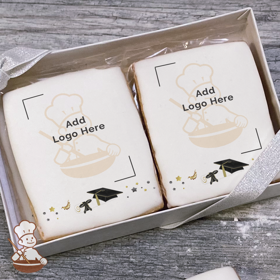 Graduation in Black Logo Cookie Small Gift Box (Rectangle)