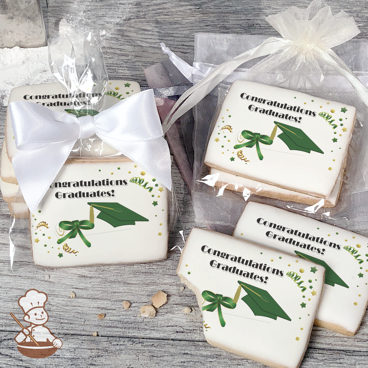 Graduation in Green Cookies (Rectangle)