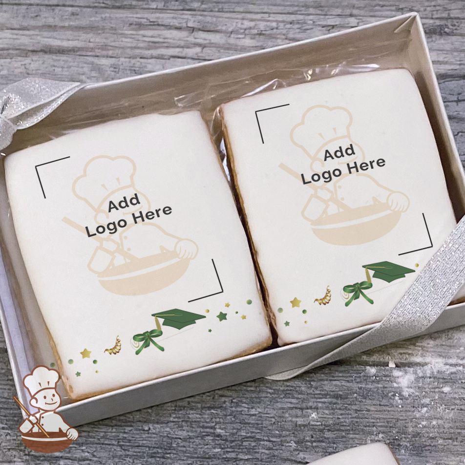 Graduation in Green Logo Cookie Small Gift Box (Rectangle)