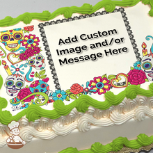 Load image into Gallery viewer, Day of the Dead Borders Custom Photo Cake