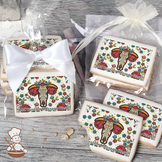 Dia de los Muertos Cow Skull Custom Message Cookies (Rectangle)