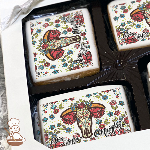 Dia de los Muertos Cow Skull Cookie Gift Box (Rectangle)