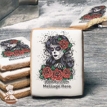 Load image into Gallery viewer, Lady of the Dead Custom Message Cookies (Rectangle)