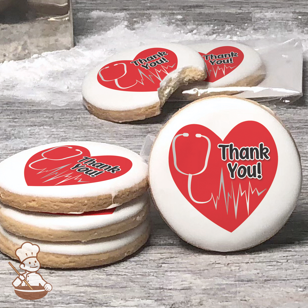 Heart Beats for our Medical Heroes Cookies (Round)