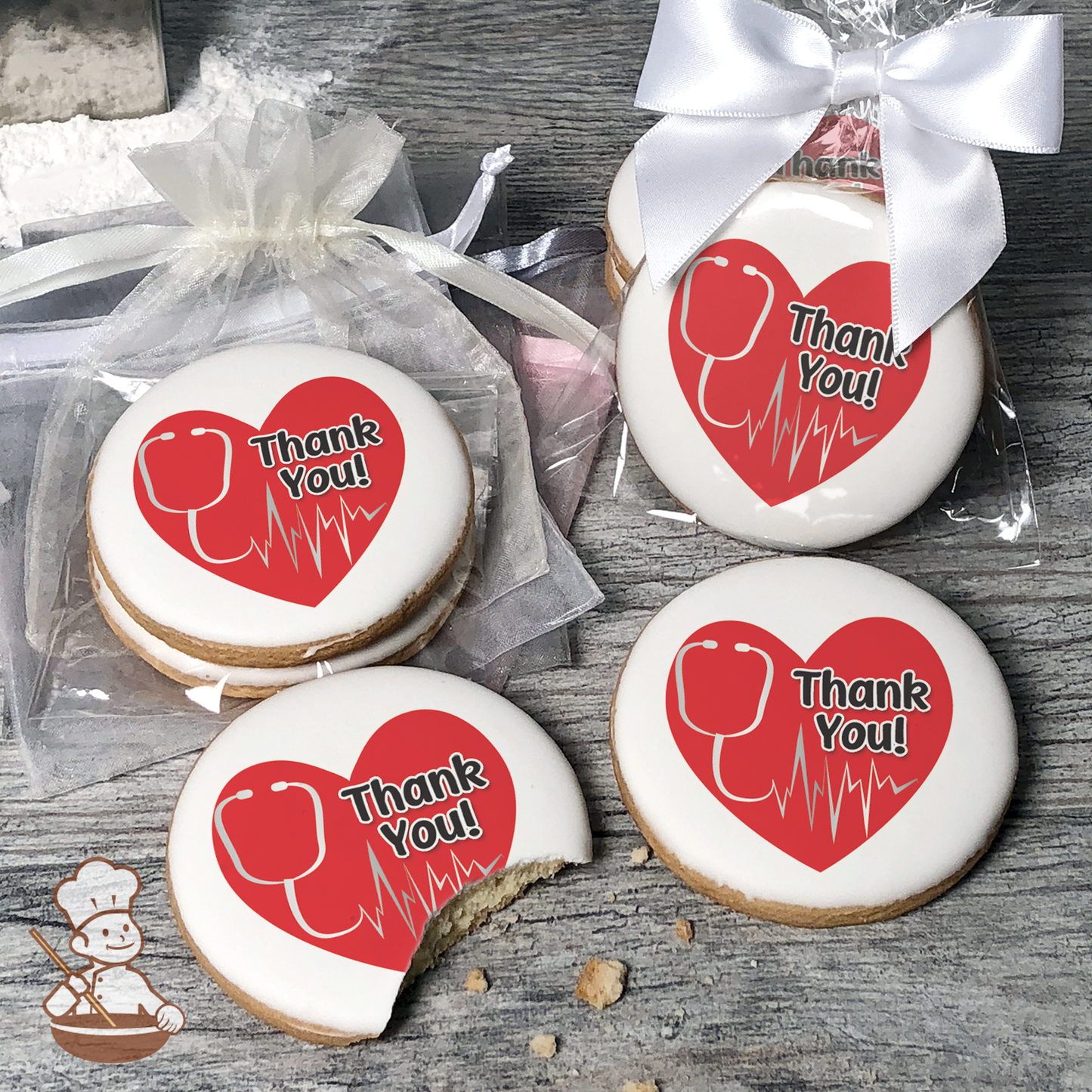 Heart Beats for our Medical Heroes Cookies (Round)