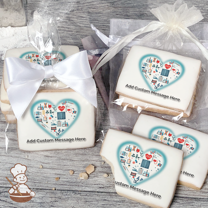 Love to all the Medical Heroes Custom Message Cookies (Rectangle)