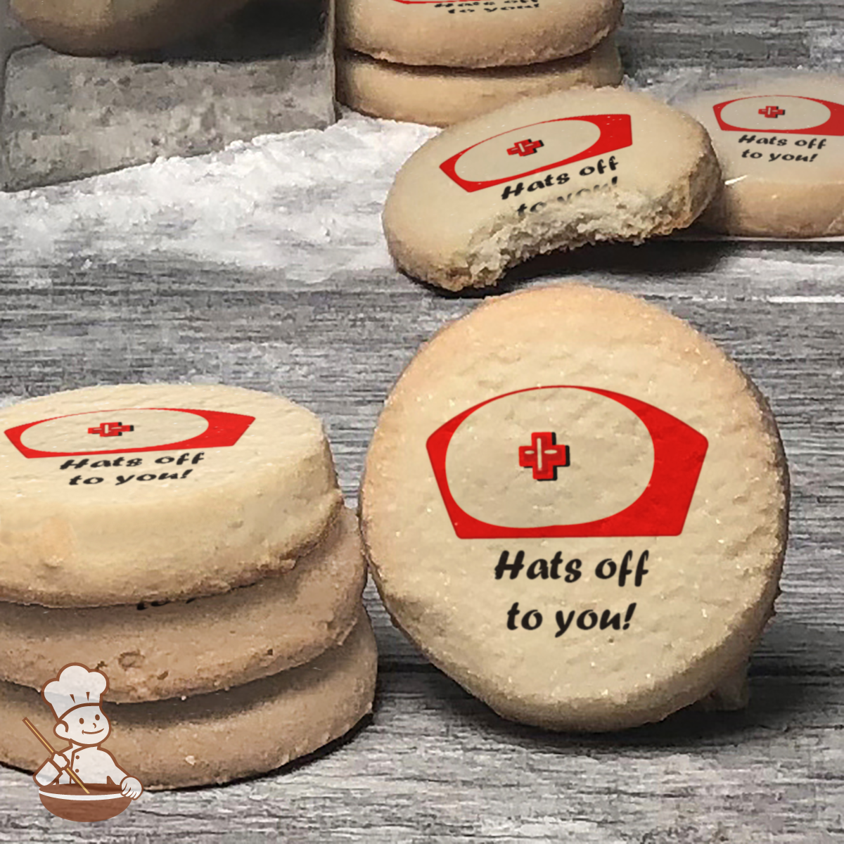 Hats Off to our Medical Heroes Cookies (Round Unfrosted)