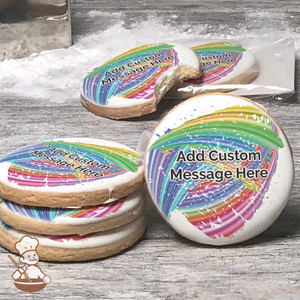 Splash of Color Custom Message Cookies (Round)