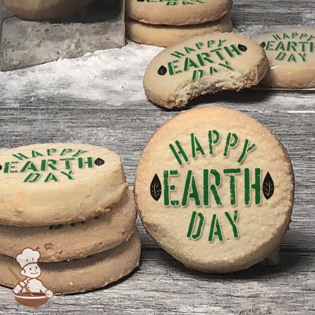 Happy Earth Day Cookies (Round Unfrosted)