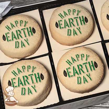 Happy Earth Day Cookie Gift Box (Round Unfrosted)