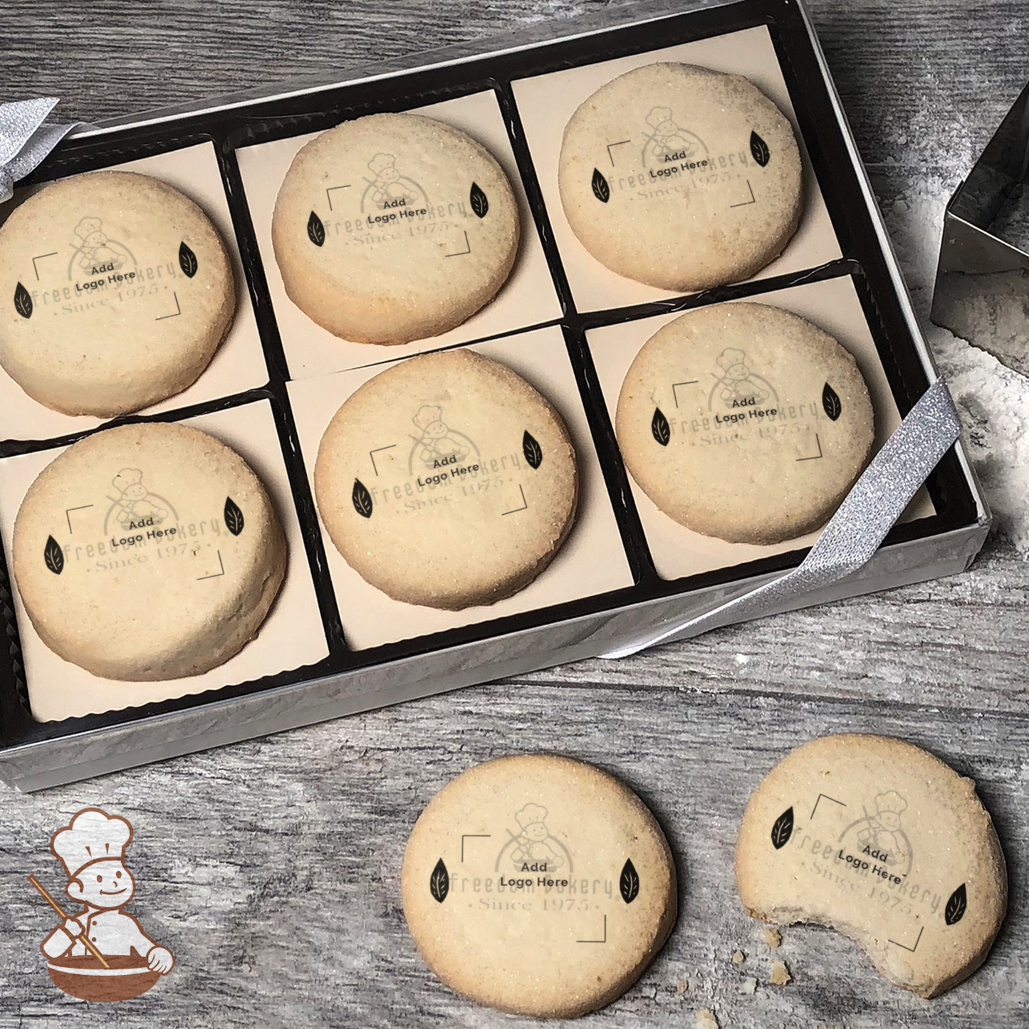 Happy Earth Day Logo Cookie Gift Box (Round Unfrosted)