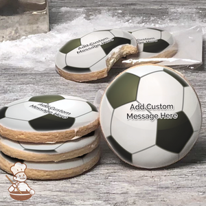 Soccer Ball Custom Message Cookies (Round)