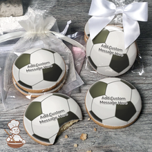 Load image into Gallery viewer, Soccer Ball Custom Message Cookies (Round)