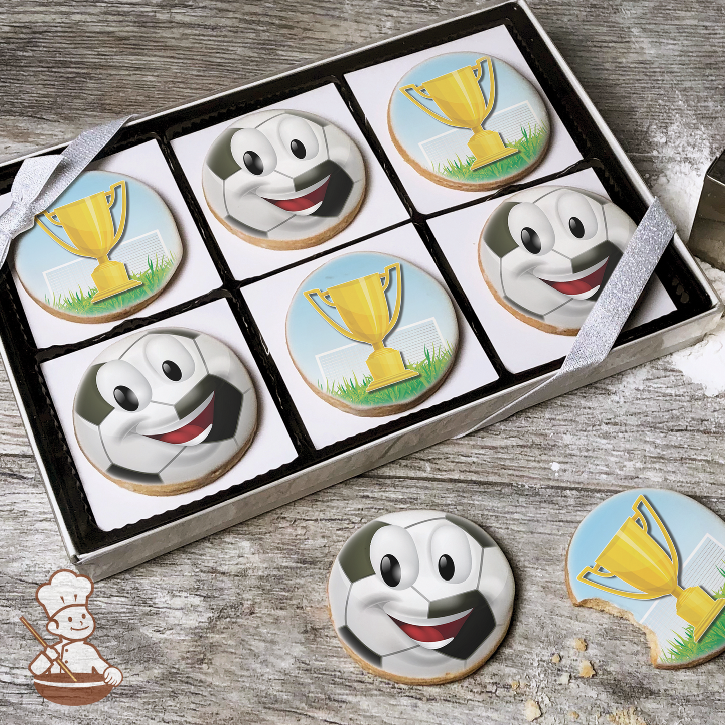 Soccer Ball Cookie Gift Box (Round)