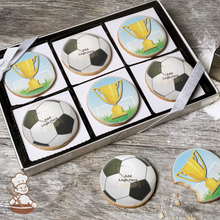 Load image into Gallery viewer, Soccer Ball Logo Cookie Gift Box (Round)