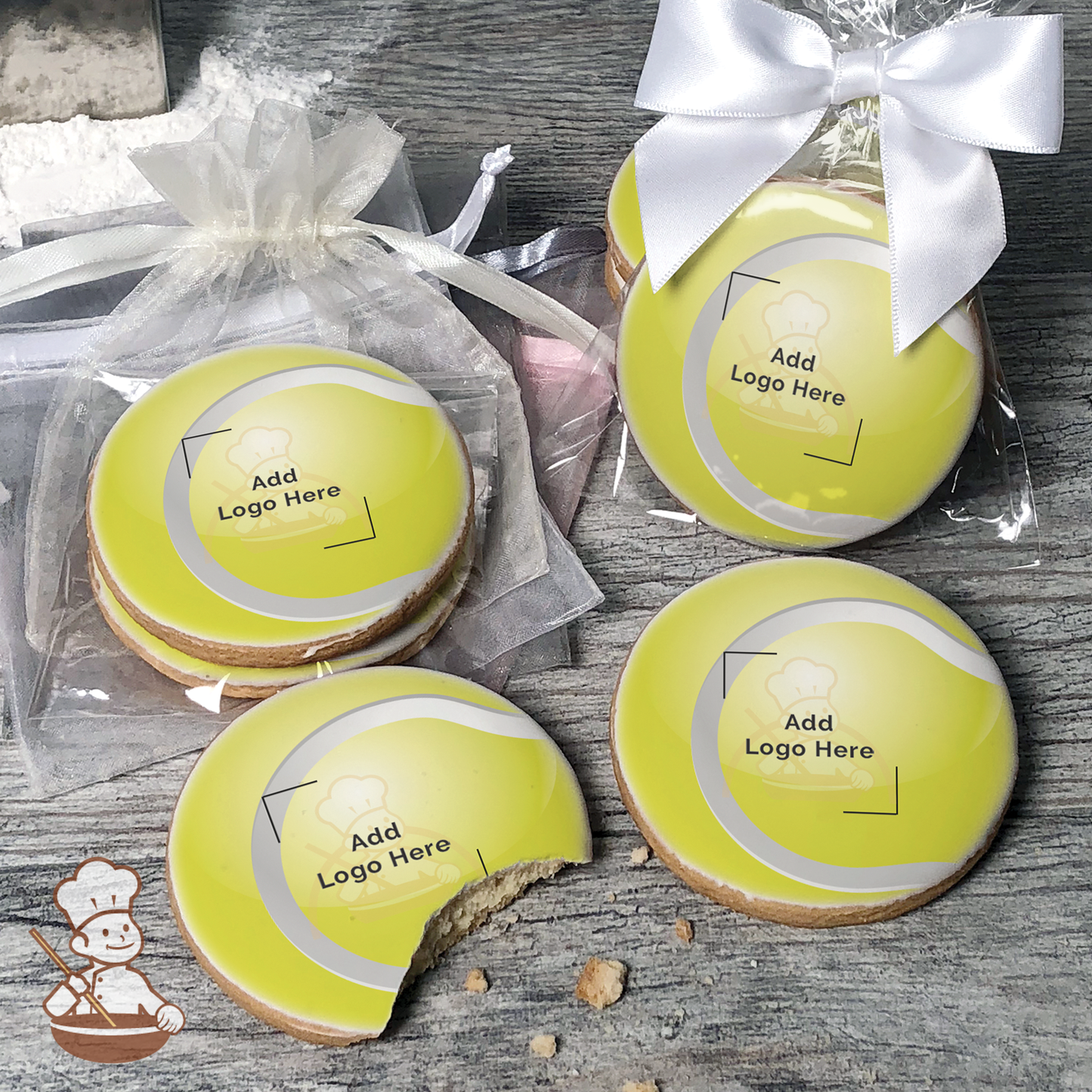 Tennis Ball Logo Cookies (Round)