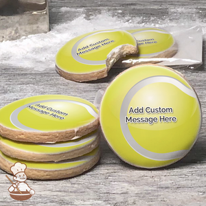 Tennis Ball Custom Message Cookies (Round)