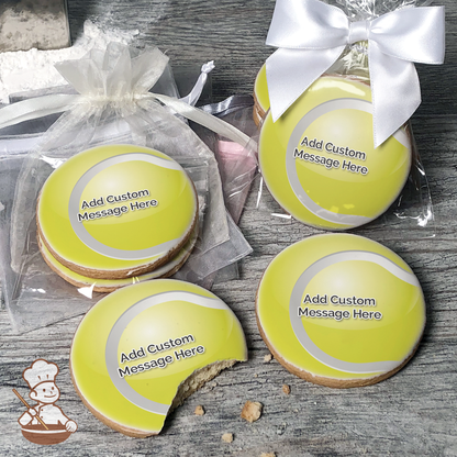 Tennis Ball Custom Message Cookies (Round)