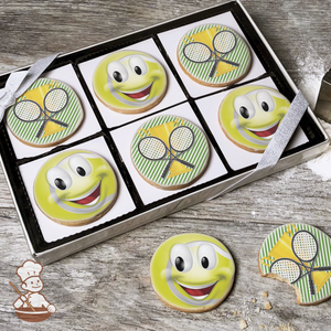 Tennis Ball Cookie Gift Box (Round)