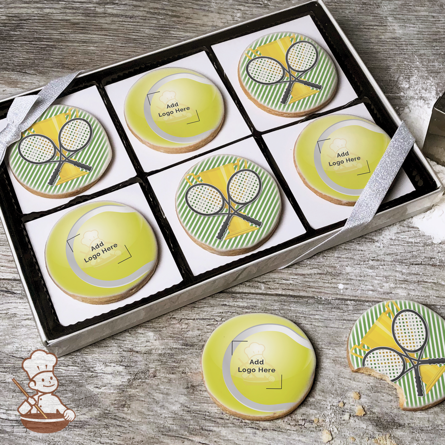 Tennis Ball Logo Cookie Gift Box (Round)
