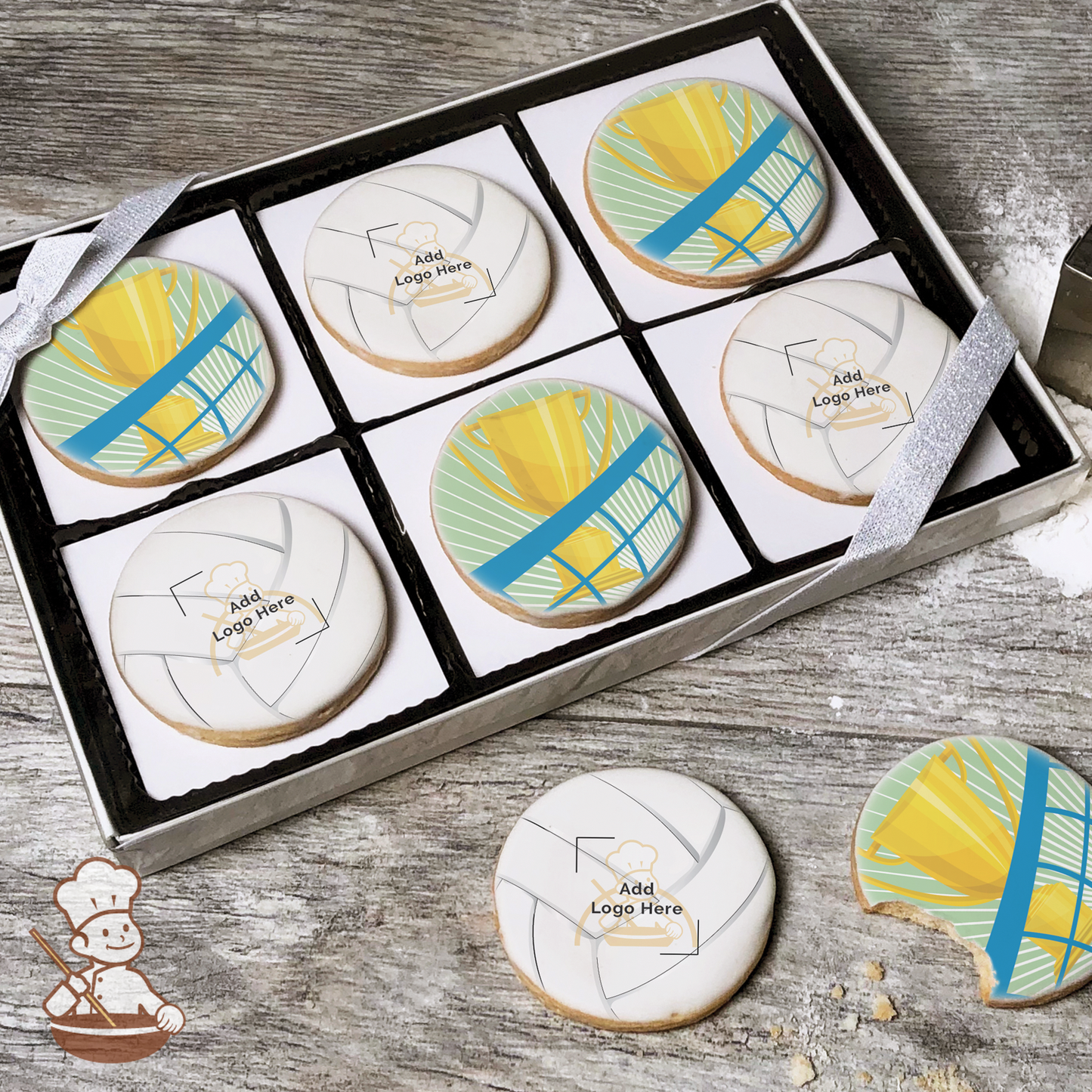 Volleyball Logo Cookie Gift Box (Round)
