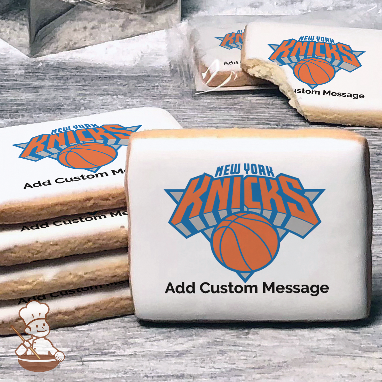 NBA New York Knicks Custom Message Cookies | Freedom Bakery
