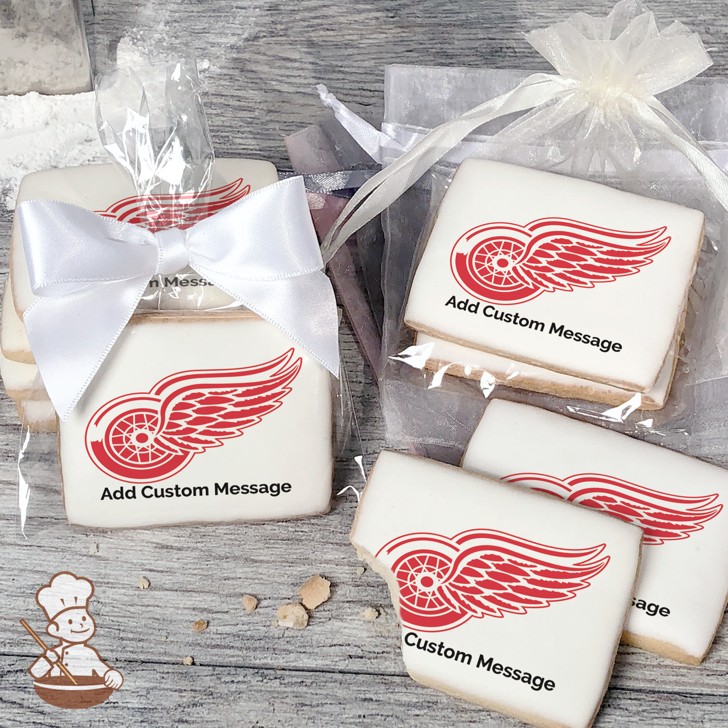 NHL Detroit Red Wings Custom Message Cookies (Rectangle)
