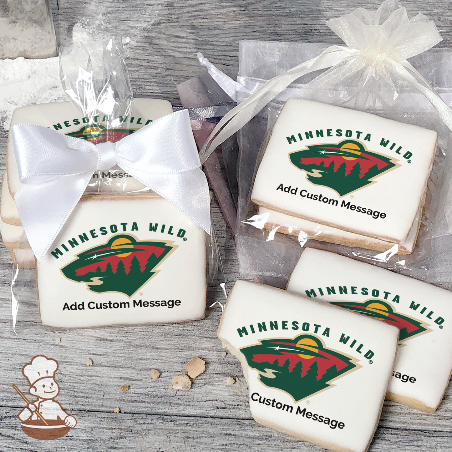 NHL Minnesota Wild Custom Message Cookies (Rectangle)