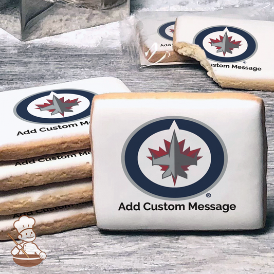 NHL Winnipeg Jets Custom Message Cookies (Rectangle)