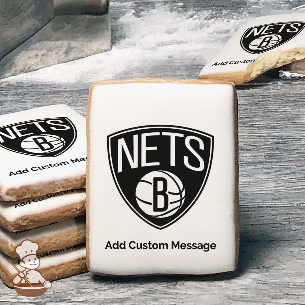 NBA Brooklyn Nets Custom Message Cookies (Rectangle)