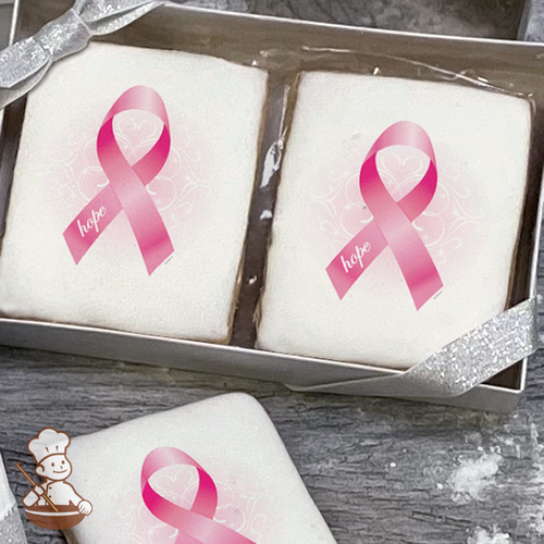 Breast Cancer Awareness Ribbon of Hope Cookie Gift Box (Rectangle)